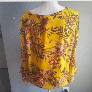 Alyx Yellow Floral Boatneck Blouse